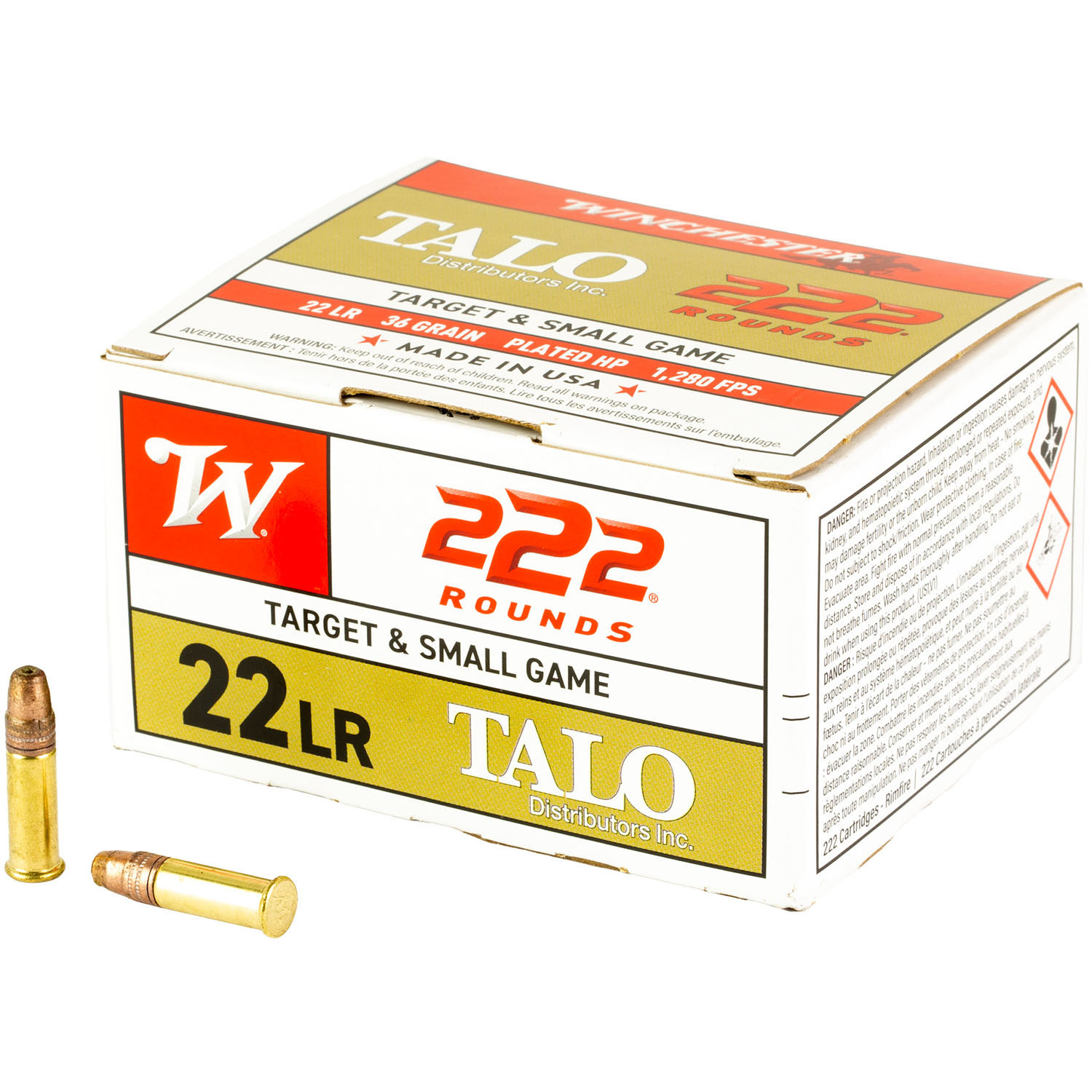 Winchester TALO .22 LR ammunition bulk case containing 2,220 rounds in 10 boxes of 222 rounds