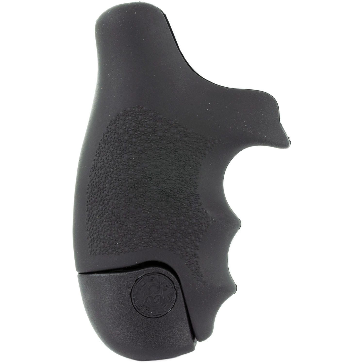 Hogue OverMolded rubber Tamer grip for Smith and Wesson J-Frame Centennial showing Cobblestone texture and finger grooves