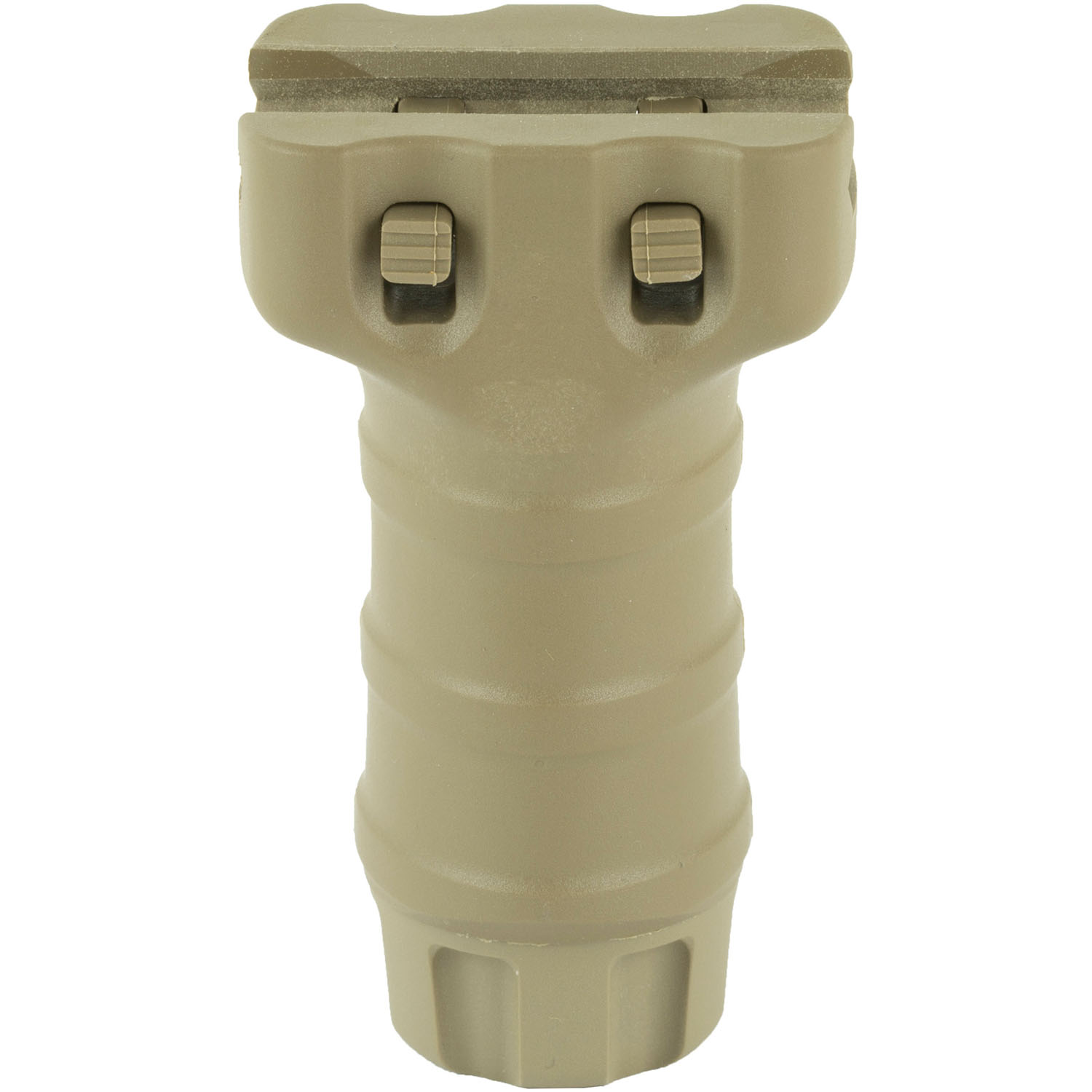 TangoDown vertical grip flat dark earth showing dual locking mechanism and ergonomic design