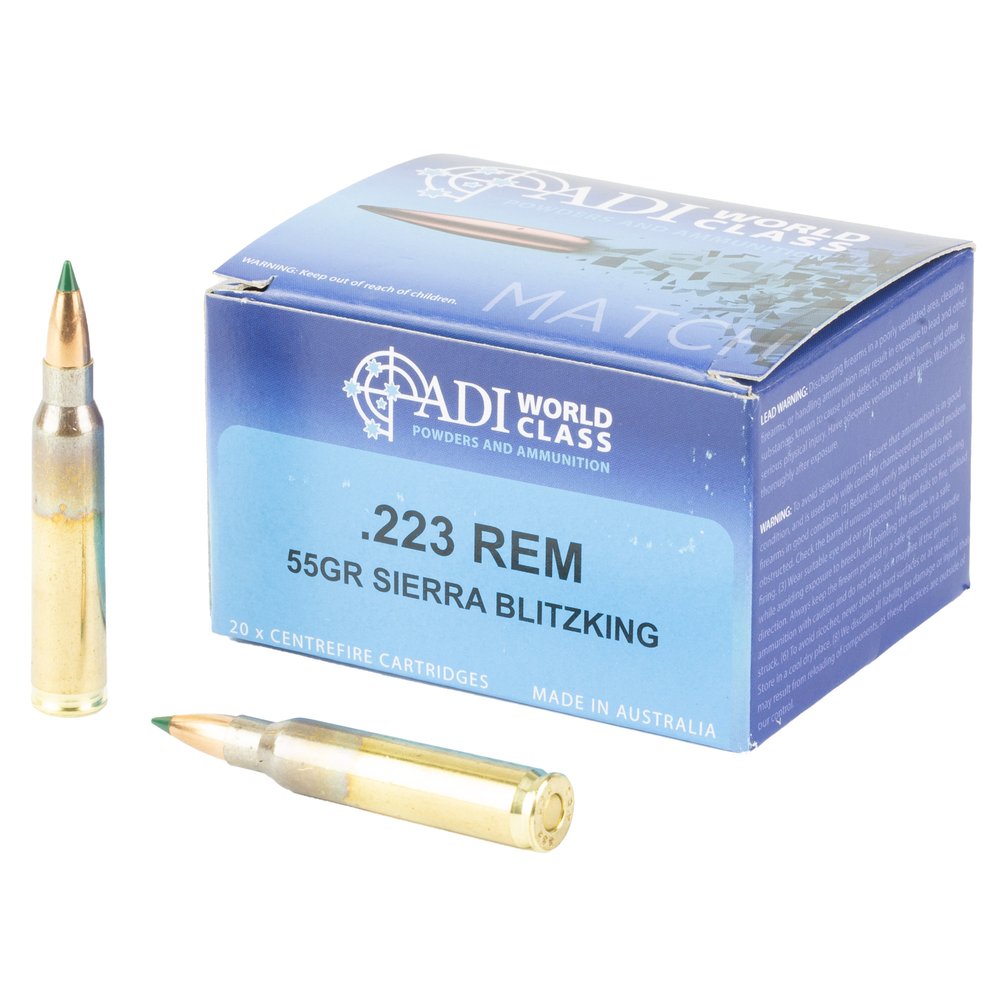 ADI World Class Ammunition Match 223 Remington 55Gr Sierra BTHP [20 Round Box]