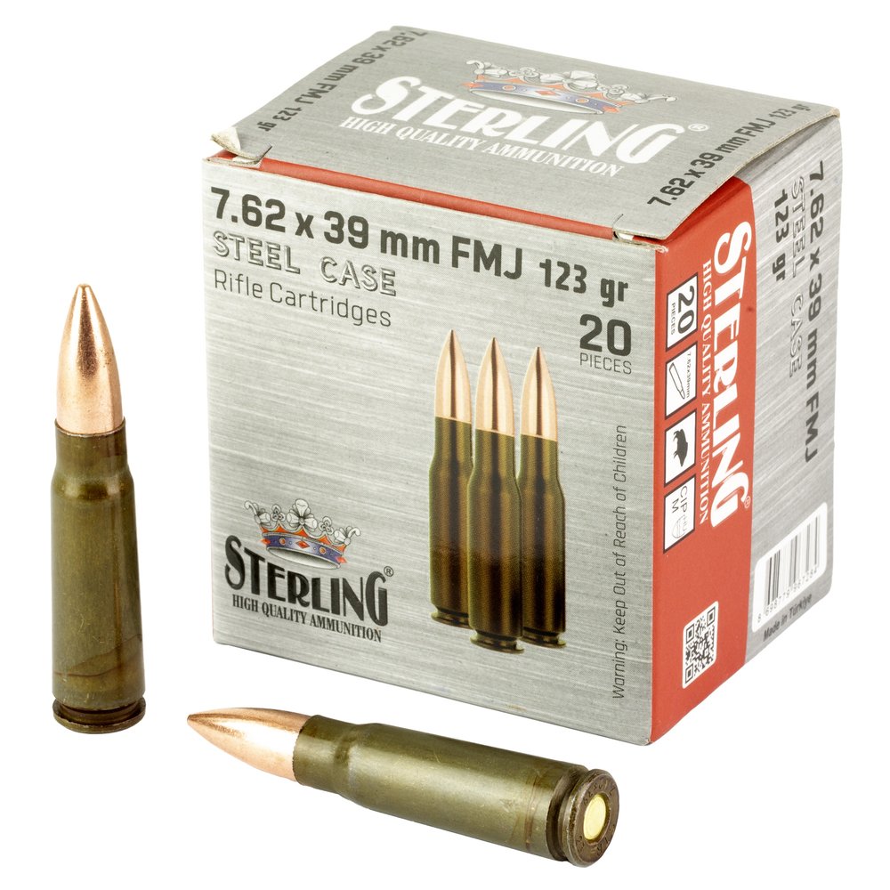 Sterling 7.62X39mm FMJ 7.62X39 123Gr Full Metal Jacket [20 Round Box]