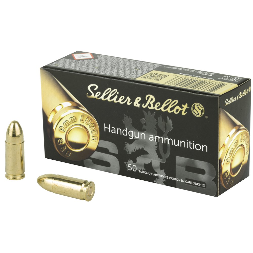 Sellier & Bellot Pistol 9MM 115Gr Full Metal Jacket [50 Round Box]