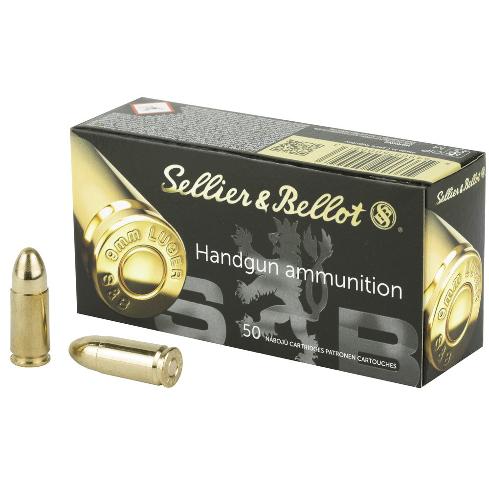 Sellier & Bellot Pistol 9MM 124Gr Full Metal Jacket [50 Round Box]