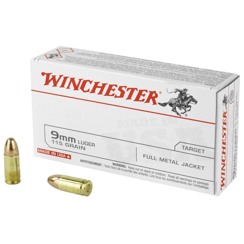 Winchester Ammunition USA 9MM 115Gr Full Metal Jacket - 500 Round Case